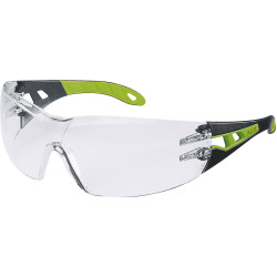 uvex 9192.225 pheos Safety Spectacles - Black/Green Frames - Clear Lens