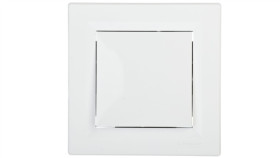 Przycisk Asfora Pojedynczy Zaciski Śrubowe Biały Z Ramką Eph0800321