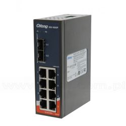 Switch niezarządzalny, 8x 10/1000 RJ-45 + 2x 1000 SFP (ORing IGS-182GP)