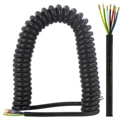 Przewód spiralny QLY-s kabel do przyczepy 7-żyłowy 12V bez wtyków 4,5m