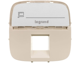 VALENA ALLURE Plakietka gniazda pojedynczego RJ11 lub rj12 lub RJ45 z etykietą kremowy 755476