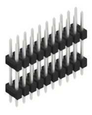 Pin header, 20 pole, pitch 2.54 mm, straight, black, 10057189