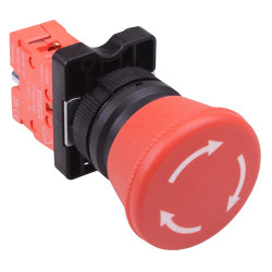 Techna PtecMushT40 40mm Emergency Stop Button Switch Plastic 10A 1NC