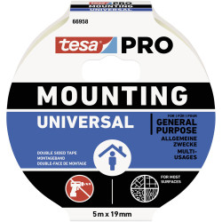 tesa 66958-00001-00 Mounting PRO Universal Tape 5m x 9mm white durable
