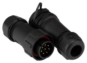 Przemysłowe złącza okrągłe 8, 8-pinowe SY21 Kabel, Układ szeregowy Wtyczka, gniazdo RS PRO