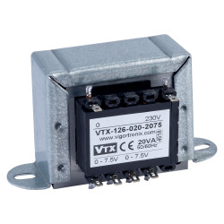 Vigortronix VTX-126-020-2075 Chassis Transformer 230V 20VA 7.5V&#x2B;7.5V