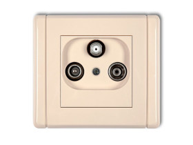 FLEXI Gniazdo antenowe RTV-SAT końcowe multimedialne (Internet) beżowy 1FGM KARLIK