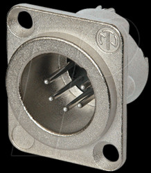 NC5MD-LX XLR panel plug, 5-pin, silver, nickel-plated, solder
