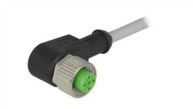 Złącze Okrągłe M12 Żeńskie Kątowe Z Wolnym Końcem Przewodów 4Pin...