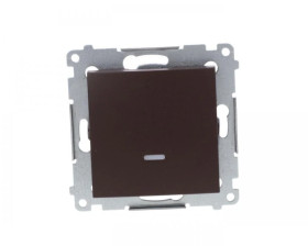 Simon 54 Łącznik pojedynczy z podświetleniem, szybkozłącza, brąz mat DW1L.01/46