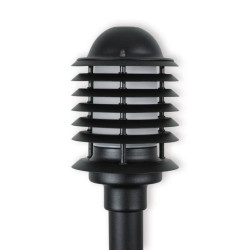 Oprawa ogrodowa do montażu na słupie fi50 obudowa i pierścienie z aluminium klosz szklany E27 czarna AVGP05M