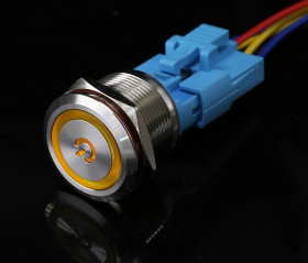 Przełącznik hermetyczny 250V 3A monostabilny 22 mm ( żółty )