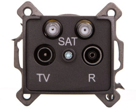 LOGI Gniazdo antenowe TV/2xSAT końcowe Grafit 25282