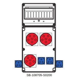 Rozdzielnica 3x5x32A 4x3x16A INA=32A IP54 SB-108705-S0200-54