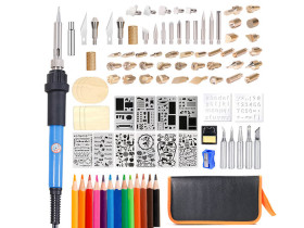 Pirograf wypalarka do drewna 60W lutownica grotowa zestaw 95 elementów DSC2 KIT1