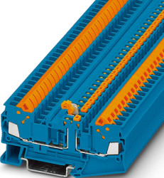 Knife disconnect terminal, quick connection, 0.5-2.5 mm², 2 pole, 20 A, 6 kV, blue, 3205226