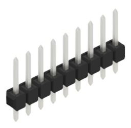 Pin header, 9 pole, pitch 2.54 mm, straight, black, 10048165