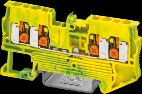 1343137 Protective earth terminal block, XT 2.5 QUATTRO - green-yellow
