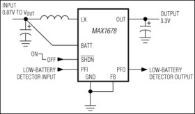 1 Cell to 2 Cell, Low-Noise, High-Efficiency, Step-Up DC-DC Converter