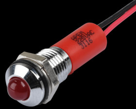 Q8P3CXXR220E Indicator LED, 220 V AC, 8 mm, wired, red/BrC