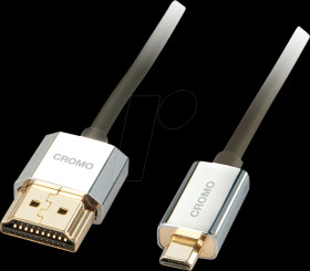 41682 Cromo Line HDMI cable, HDMI A/D, slim, 4K60 Hz, 2 m