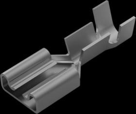 Uninsulated flat plug sleeve, 6.35 x 0.81 mm, 1.0 to 2.5 mm², AWG 17 to 14, brass, tin-plated, 1-100605-2