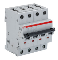 Wyłącznik nadprądowy MCB, Typ C, 4-biegunowy, 25A, 400V, na szynę DIN, ABB S204-C25, S200