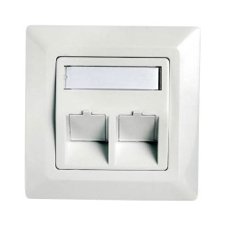 Teleg&#xE4;rtner 100021409 Network outlet flush mount 2 ports unequipped