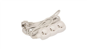 Przedłużacz 3-Gniazda Z/U 5M /H05vv-F 3G1/ Biały P0315