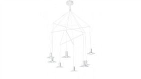 Lampa Wisząca Hat Biała 8Xled Geometryczna Konstrukcja Lp-1661/8P Wh Light...