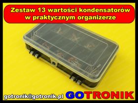 Zestaw 13 wartości kondensatorów w praktycznym organizerze