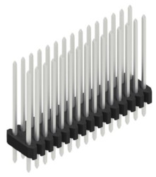 Pin header, 30 pole, pitch 1.27 mm, straight, black, 10061450