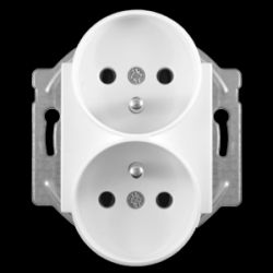 Gniazdo VIKO dwukrotne z uziemieniem - białe - KARRE