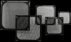 33378S Fan grill with aluminium filter, 80 x 80 mm, black