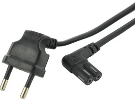 Kabel zasilający 230V 2,5A audio 0,3m kąt czarny
