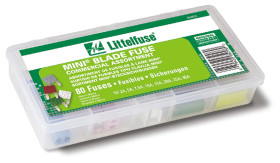 Zestaw bezpieczników Ostrze (10) MINI 10, (10) MINI 15, (10) MINI 20, (10) MINI 25, (10) MINI 3, (10) MINI 30, (10)