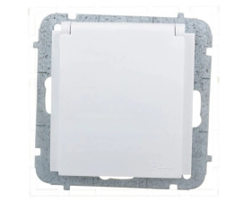 Sentia Gniazdo bryzgoszczelne z/u IP44 z przesłonami białe 1436-10