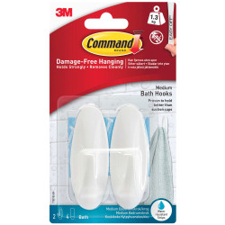 3M 17081B Medium Bathroom Hooks (Pack 2)