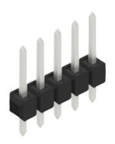 Pin header, 5 pole, pitch 2.54 mm, straight, black, 10048148