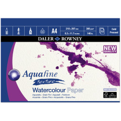 Daler-Rowney Aquafine Texture Watercolour Paper Pad A4 300G 12Sh