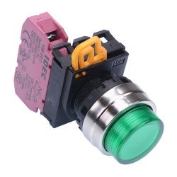 YW4L-M2E01Q0G Green 22mm Metal Bezel Momentary Push Button Switch NC IP65 IDEC