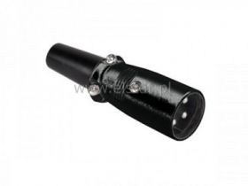 Wtyk mikrofonowy męski czarny 3pin XLR