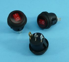 KCD1 6A/250V 3-PIN PODŚ.LED RED