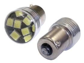 Żarówka samochodowa LED 12V Ba15s, soczewka, 9LED, 1,5W biała
