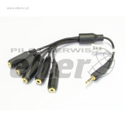 Wtyk Jack 3,5mm - 5xgn. Jack 3,5mm na kablu