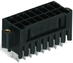 Pin header, 16 pole, pitch 3.5 mm, straight, black, 713-1408/107-000