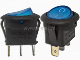 Przeł. kołys. podśw. 230V okrągły ( niebieski )3p