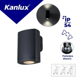 Oprawa elewacyjna ZEVI EL 1GU10 B 1xmax 10W IP54 podwójny dławik kinkiet czarny 38880