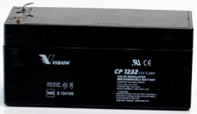 Lead-battery, 12 V, 3.2 Ah, 134 x 67 x 61 mm, faston plug 4.8 mm, CP1232