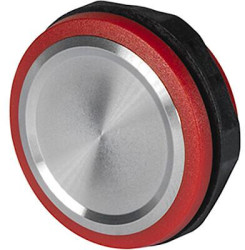 Pushbutton switch, silver, unlit , 0.1 A/60 V, mounting Ø 19 mm, IP67, 3-126-734